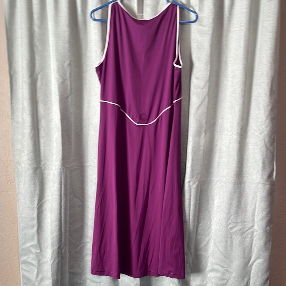 Purple Chemise with Scoop Neckline and White Trim - Picture 4 of 5
